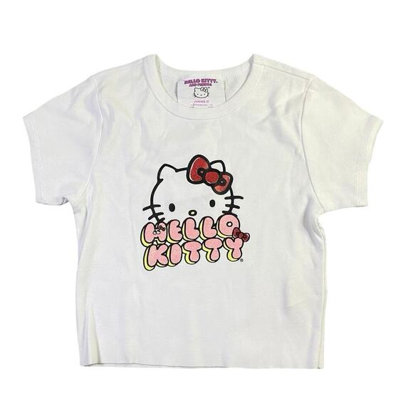 Hello Kitty x Forever 21 Glitter Graphic Baby Tee NWT - S - Picture 1 of 4